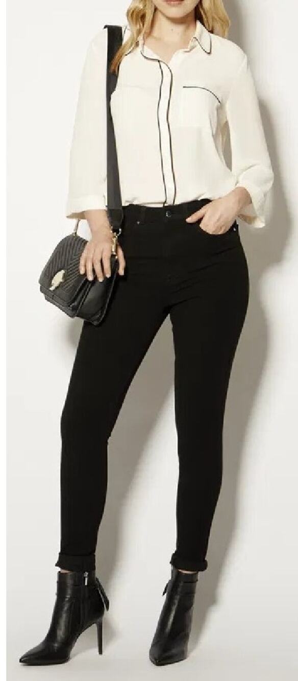 KAREN MILLEN Black Mid-Rise Skinny Jeans Size 8 US